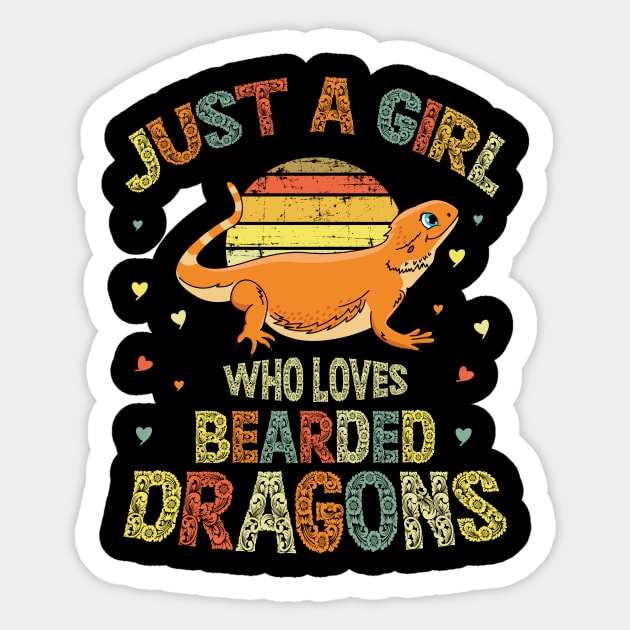 Just A Girl Who Loves Bearded Dragons Sticker by teewyld